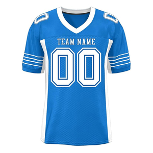Maillots de football américain pour hommes, respirants, personnalisés, sublimation, bleu Raider, maillots de football américain - Product Image 3