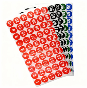 Autocollants numérotés imperméables autocollants, revêtement brillant, diamètre du cœur 1, matériau papier, utilisation artisanale, personnalisable, modèle BENSE 301202 - Product Image 1