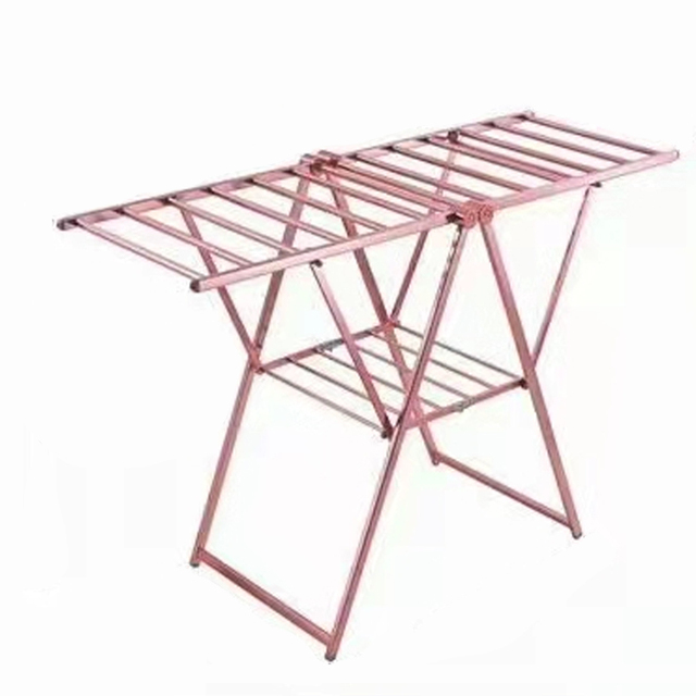 Luxury Balcony Aluminium Folding Laundry Rack Dryer Cloth Hanger Stand Foldable Clothes Drying Rack Bathroom Clothing Organizer