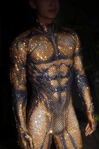 Traje de una Pieza Ajustado y Sexy para Hombre, para Club de Baile y Escenario, Diseño con Cristales, Ropa para <span class=keywords><strong>Ballet</strong></span>, Ropa para Discoteca - Product Image 2