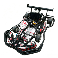 Go Kart de Carreras para Adultos con Motor de Gasolina y Tracción por Cadena, con Alerón Trasero, 45 km/h, para Entretenimiento en Pistas al Aire Libre
