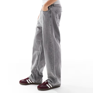 <span class=keywords><strong>Jeans</strong></span> da <span class=keywords><strong>Uomo</strong></span> 2026 di Tendenza, Casual, Larghi, <span class=keywords><strong>Grigio</strong></span> Lavato Effetto Neve, Essenziali per Ogni Giorno, a Vita Alta e Gamba Dritta - Product Image 2