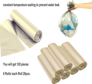 Huamaohengchun - Paquete de 120 Bolsas de Basura Pequeñas y Resistentes de LDPE, Plegables en C, Color Dorado, para Oficina y Hogar (4 Galones) - Product Image 2