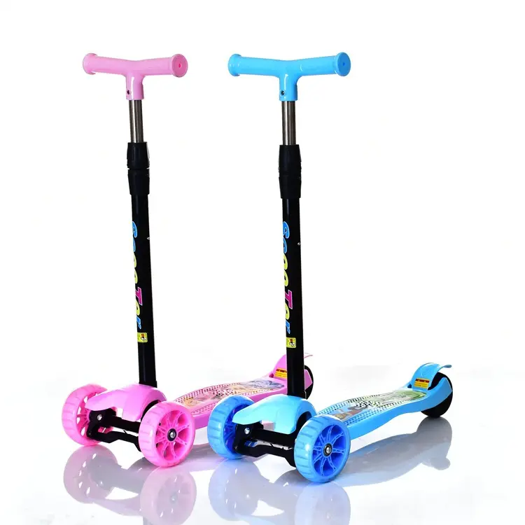 Patinete barato para niños de 2 A 8 años, patineta Flash de tres ruedas, andador de coche, una generación de grasa