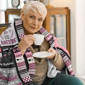 Couverture personnalisée en sublimation pour femmes et filles, couverture en flanelle imprimée sur mesure, cadeaux d'<span class=keywords><strong>anniversaire</strong></span>, 60"X50" - Product Image 3