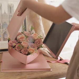 도매 판지 포장 빨간 하트 모양의 꽃 상자 발렌타인 종이 상자 선물 독특한 패키지 상자 - Product Image 6