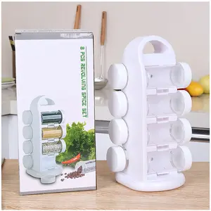 CX417 Cozinha Carrossel 8 Organizador Multifuncional Rotativa Caixa de Tempero Jar Tempero Spice Rack