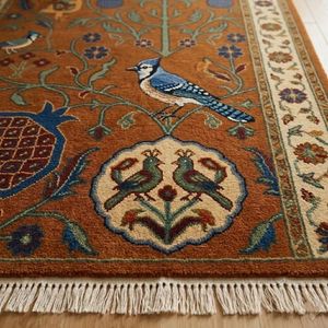 Tapis en laine noué à la main Arbre de Vie, tapis traditionnel pour salon, revêtement de sol artisanal de qualité supérieure, taille personnalisée pour chambre à coucher - Product Image 2