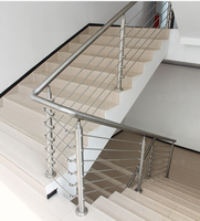 Rampe d'escalier en acier inoxydable soudé, style moderne personnalisable, adaptée aux terrasses, appartements et écoles
