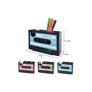 Soporte para bolígrafos con forma de cinta de casete retro, cortador de cinta, papelería de oficina, organizador de almacenamiento creativo para uso en escritorio - Product Image 2