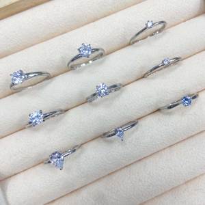 Nhẫn cưới bạc Ý 925 mạ rhodium cao cấp, nhiều mẫu mã, đính đá zirconia, bán buôn, chất lượng cao dành cho nữ - Product Image 3