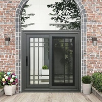Fenêtres et portes coulissantes en aluminium à double vitrage à impact de type ouragan modernes avec persiennes horizontales en acier inoxydable et isolation thermique