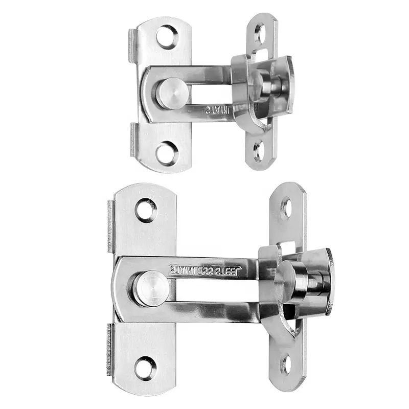 Cabinet Drawer Sliding Door Lock Hook Latch Security 304 Stainless-steel 90 Degree Metal Buckle Latch Door Bolt Handle Locks