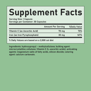 Cápsulas de Hierro con Vitamina C Más Vendidas, Mejoran la Defensa Inmunológica, Promueven el Aumento de Energía, Mantienen la Salud General - Product Image 6