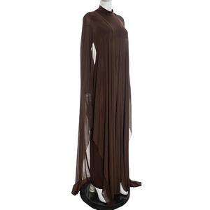 ชุดเดรสยาวแขนยาวเปิดหลัง ดีไซน์หรูหราและเซ็กซี่ รุ่น GX-2026 พร้อมผ้าคลุมไหล่ยาวแบบตาข่าย ชุดเซ็ตสองชิ้น - Product Image 5