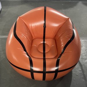 Fauteuil de basketball <span class=keywords><strong>gonflable</strong></span>, style pouf, thème sport et basketball orange pour se détendre - Product Image 4