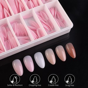 <span class=keywords><strong>Uñas</strong></span> Postizas Acrílicas PMMA Duraderas, Diseño Simple en Degradado Blanco Nude, Fácil Aplicación, Puntas Cuadradas <span class=keywords><strong>Cortas</strong></span>, <span class=keywords><strong>Uñas</strong></span> a Presión - Product Image 4