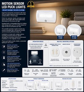 Lampes de nuit à LED sans fil rechargeables à piles, à intensité variable, avec détecteur de mouvement, pour escalier, placard, éclairage de placard - Product Image 2