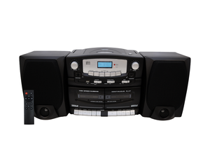 Sistema estéreo de doble cassette, radio FM portátil blanca, grabación de alta velocidad, equipo de audio continuo/amplificador de potencia/altavoz - Product Image 5