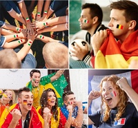 Tatouages temporaires imperméables à transfert d'eau avec drapeaux nationaux pour le sport et les fêtes