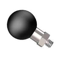 Adaptateur à boule en alliage d'aluminium 1'' avec tige filetée 1/4 "-20 pour caméra d'action, caméscope, support de téléphone pour rétroviseur de vélo, véhicule, noir