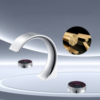 Robinet de lavabo de salle de bain à double poignée en laiton au design moderne, à poser sur le plan, pour chambre et hôtel