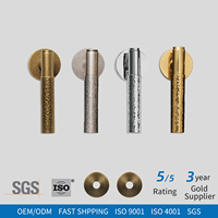Ensemble de poignées de porte intérieures en laiton OEM avec finition martelée chrome or antique, vente en gros directe d'usine, MOQ 50 ensembles