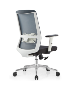 Silla de Oficina Ergonómica con Soporte Lumbar, Respaldo de Malla de Alta Elasticidad, Diseño Moderno, Base de Metal Cromado, Altura Ajustable, Giratoria - Product Image 1
