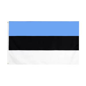 Vente en gros 100% Polyester 3x5ft Stock Imprimé Bleu Noir Blanc Estonien Estonie Drapeau - Product Image 1
