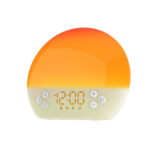 Modern Electronic Digital Sunrise Simulation Alarm Clock with 30 Types Sleep White Noise Color-Changing Wake-Up Calendars
