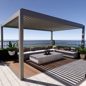 Designer Outdoor Aluminium Waterdichte Lamellen Pergola Elektrische Systemen De Bioklimatische Pergola Leverancier