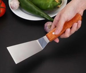 Espátula de Acero Inoxidable con Mango de Madera para Cocina, Utensilio de Cocina para Freír en Restaurante - Product Image 4