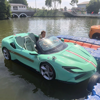 Véhicule aquatique de divertissement haute performance en fibre de verre pour usage commercial en parc d'attractions, type Jet Car Boat Ski, pour la location (4-5 places)