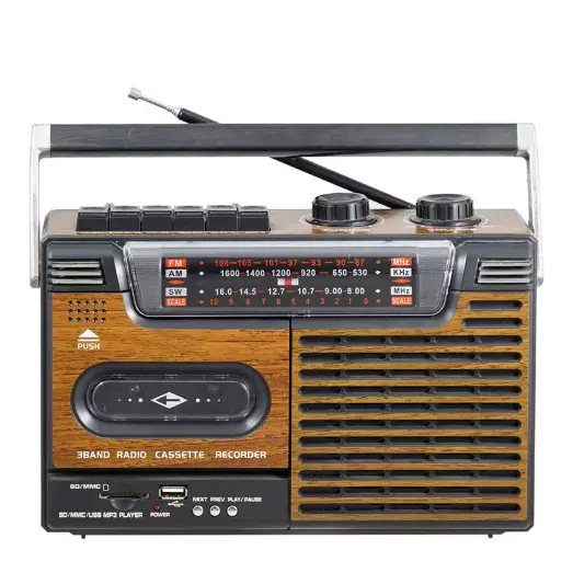 Cassette Recorders Fm Am Sw 3 Band Radio Sd Usb Mp3 Music Player Home Radio Cassette Recorder With Fold Down Carry Handle