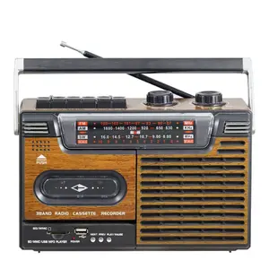 Grabador de Cassette Fm Am Sw de 3 bandas, reproductor de música, Sd, Usb, Mp3, para el hogar, con mango plegable