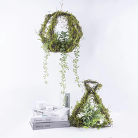 Planta Artificial Colgante con Bola de Césped, Decoración Ecológica de Alta Simulación para Hogar y Jardín, Decoración de Plástico