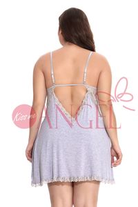 KISS ME ANGEL Nouvelle lingerie babydoll en dentelle ajourée de grande taille pour femmes rondes, commerce extérieur - Product Image 6