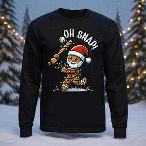 Oh Snap Gingerbreadman T-shirt de Noël à manches longues pour un plaisir festif - Product Image 3