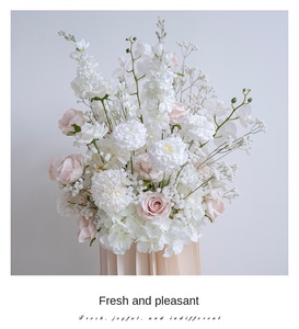 Di alta qualità rosa chiaro e bianco rosa fiore corridore artificiale cerimonia nuziale corridoio fotografia decorazione da tavola <span class=keywords><strong>fiori</strong></span> - Product Image 6