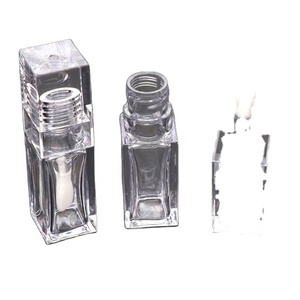 Tubo de brillo labial grande de gran venta, envase cuadrado transparente para brillo labial con brocha grande, botella de plástico PETG - Product Image 2