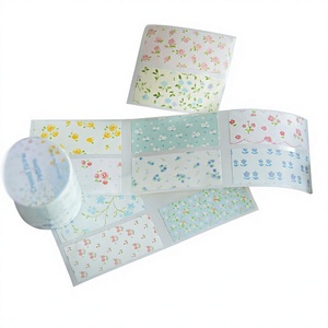 Cinta Adhesiva Floral Washi de Una Cara, Activada por Agua, de Grado Ingeniería, para Empalmar Papel, Etiqueta Escribible para el Hogar, Impermeable - Product Image 3