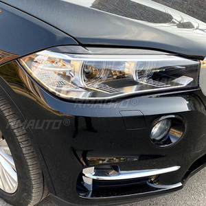 Autocollants pour les sourcils des phares avant de voiture, aspect noir brillant/carbone, pour BMW X5 X6 F15 F16 2014-2018 - Product Image 4
