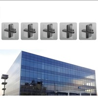 Façade murale en aluminium moderne à cadre dissimulé avec revêtement personnalisé, panneaux de verre trempé et feuilleté pour hôtels et villas