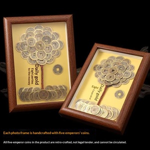 Árbol de la Fortuna de los Cinco Emperadores Hecho a Mano, Adorno y Marco de Fotos para Decoración de Escritorio/Sala de Estar/Oficina/Recepción - Product Image 4