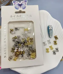 gold silver mixed fancy shape metal charms nail art decoration