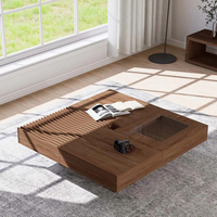 Table basse en bois de style médiéval moderne avec fonction de rangement, adaptée au salon, au bureau et à l'hôtel, personnalisable
