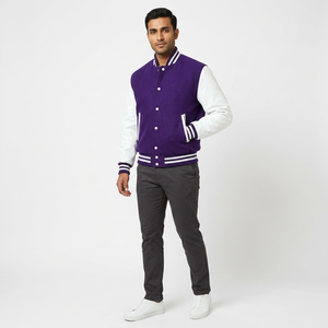 Unisex High Quality <b>Men</b> Plus Size Breathable Varsity Stand Front Logo High Street College <b>Baseball</b> <b>Jacket</b> 100% Cotton Winter - Product Image 1