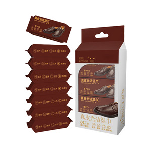 Toallitas limpiadoras de zapatos de cuero, 64 unidades, mini, portátiles, para mantenimiento dérmico de adultos - Product Image 1