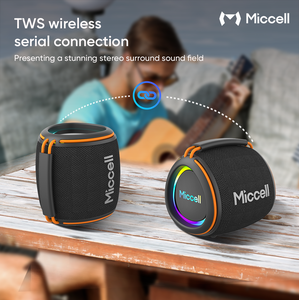 Enceinte portable sans fil Miccell 8W BT, son professionnel, caisson de basses audio pour fête, son HD, étanche IPX6, enceintes intelligentes - Product Image 6