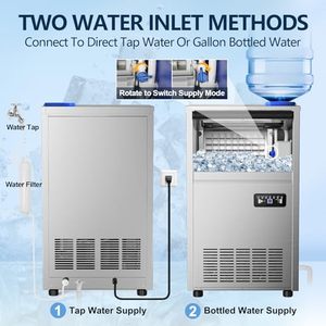 Commercial Fast <b>Ice</b> Maker <b>Machine</b> 11kg Storage Stainless Steel Counter Freestanding for <b>Home</b> Stainless Steel <b>Ice</b> Maker - Product Image 3